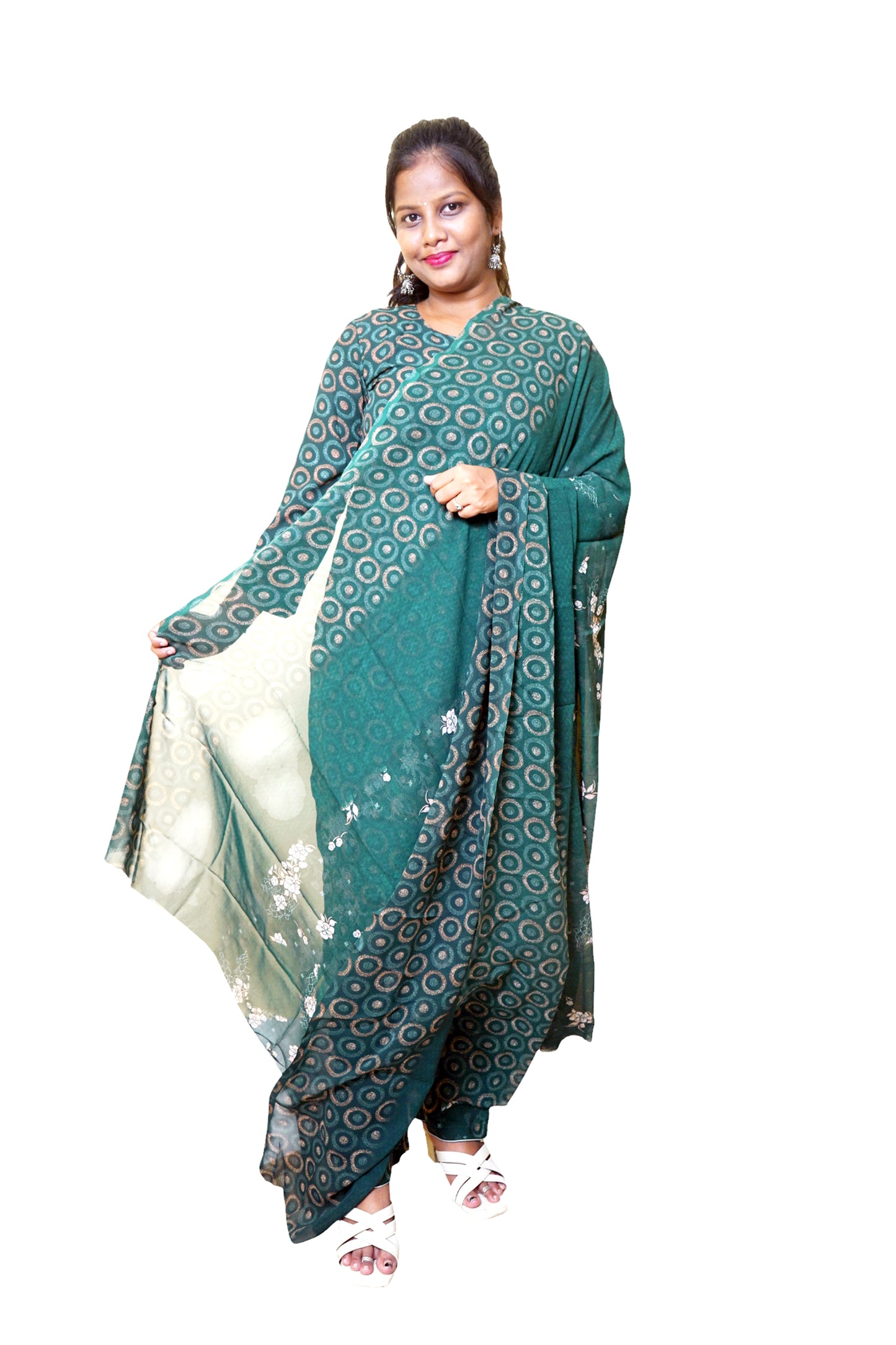 Adiva Rounds Forest Green Suit Set