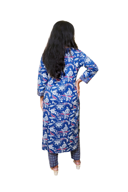 Aiza Zehra Navy Blue Kurta Set