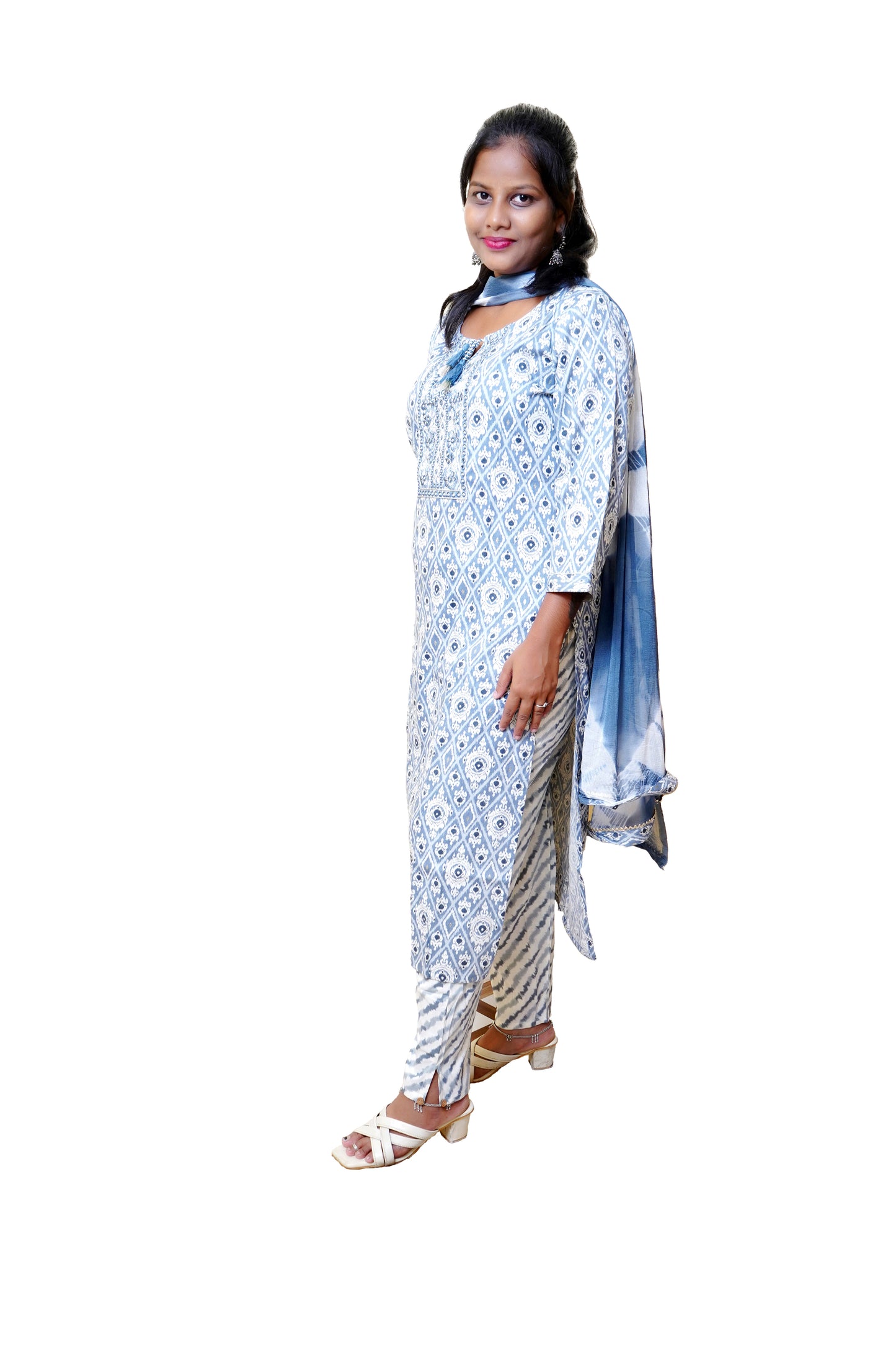 Amira Ikkat Blue Suit Set