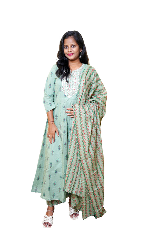 Falak Gauhar Sage Green Suit Set