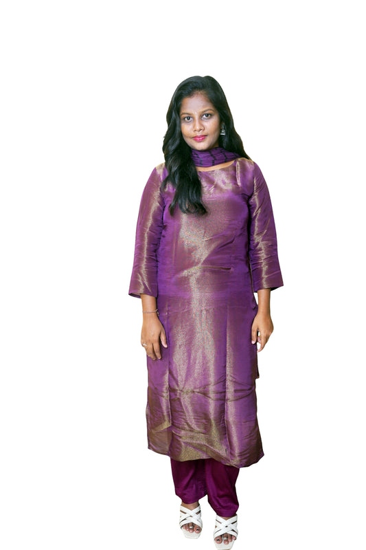 Mehrunnisa Shimmer Purple suit set