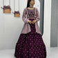 Lehenga set wine with jacket