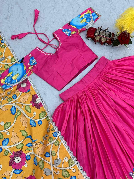 Lehenga set pink & Yellow