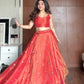 Lehenga set Orange with jacket