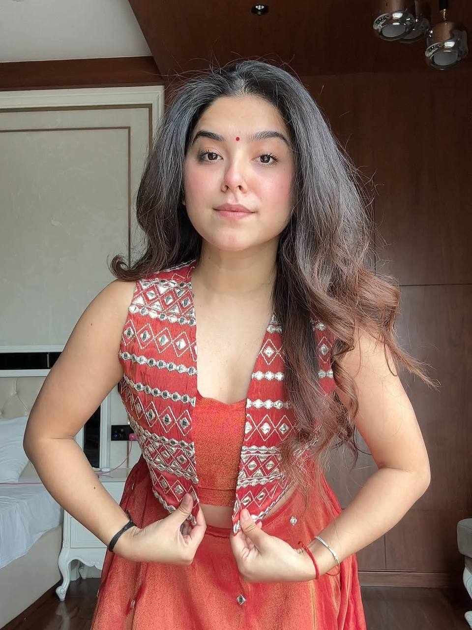 Lehenga set Orange with jacket