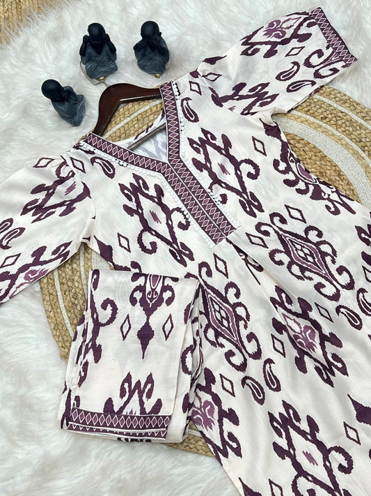 Ikkat Brown Cord set