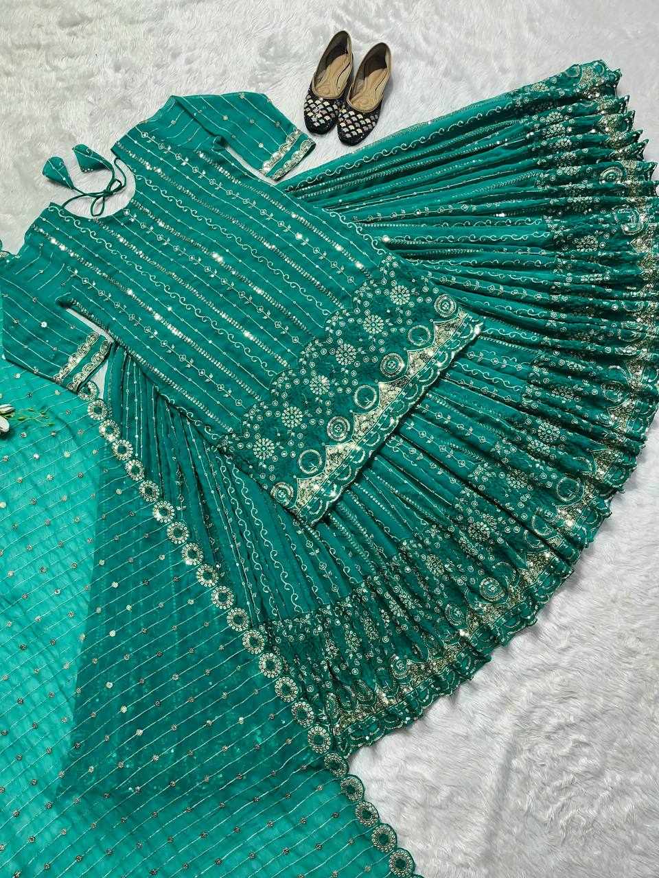 Gharara set Emerald Green