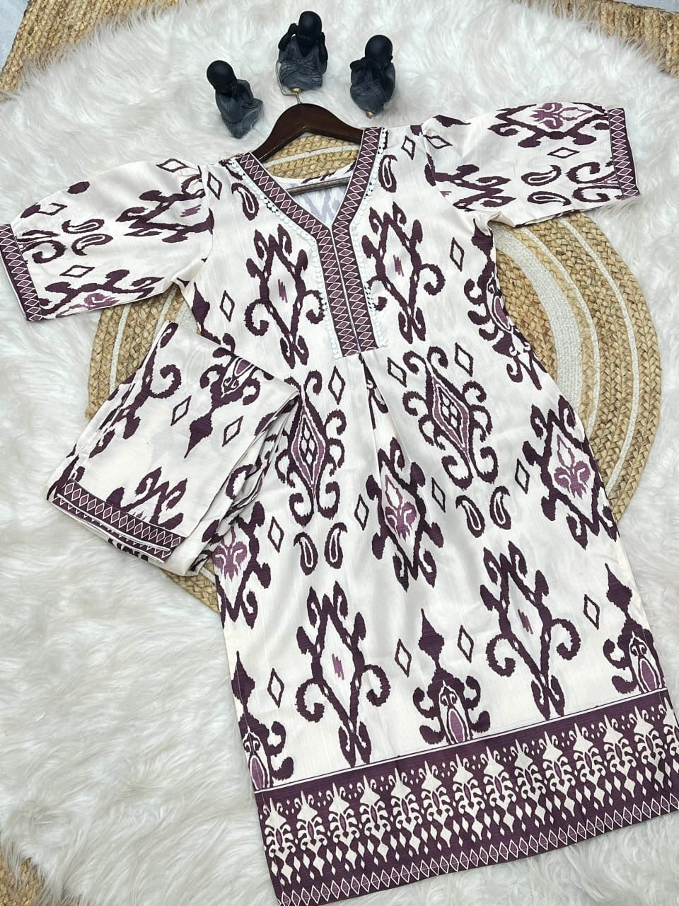 Ikkat Brown Cord set