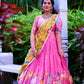 Lehenga set pink & Yellow