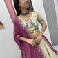 Lehenga set peacock wine