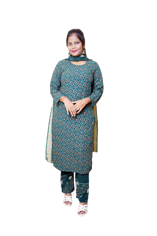 Adiva Rounds Forest Green Suit Set