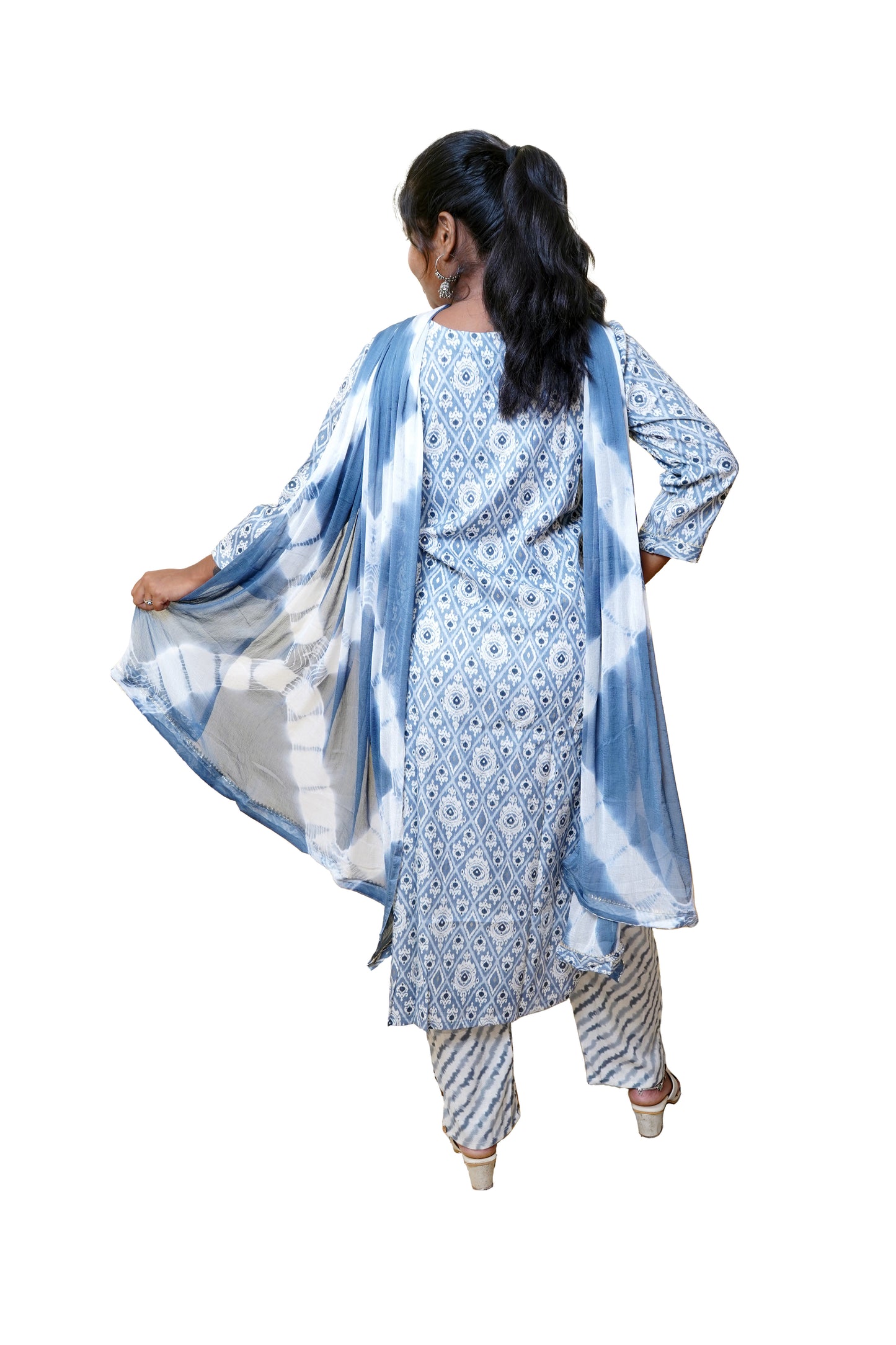 Amira Ikkat Blue Suit Set