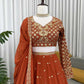 Lehenga set Rust