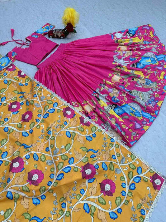 Lehenga set pink & Yellow