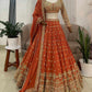 Lehenga set Rust