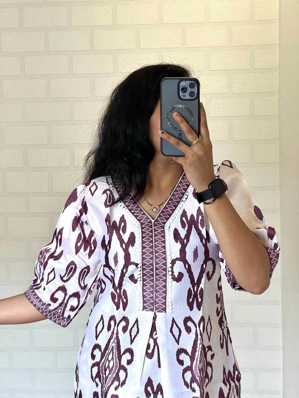 Ikkat Brown Cord set