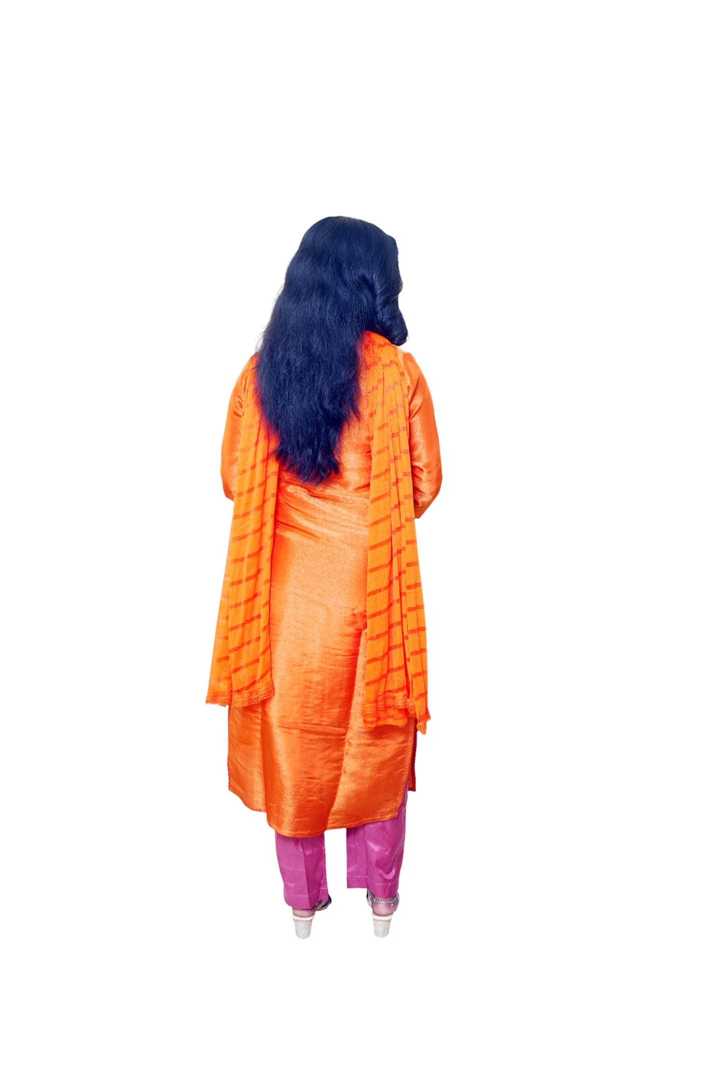 Mehrunnisa Shimmer Orange Suit set