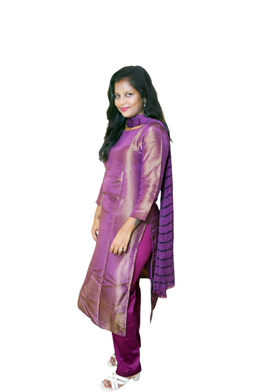 Mehrunnisa Shimmer Purple suit set