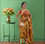 Ready to wear Gold Saree