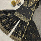 Heavy Natural Crep Black Party Wear Dress