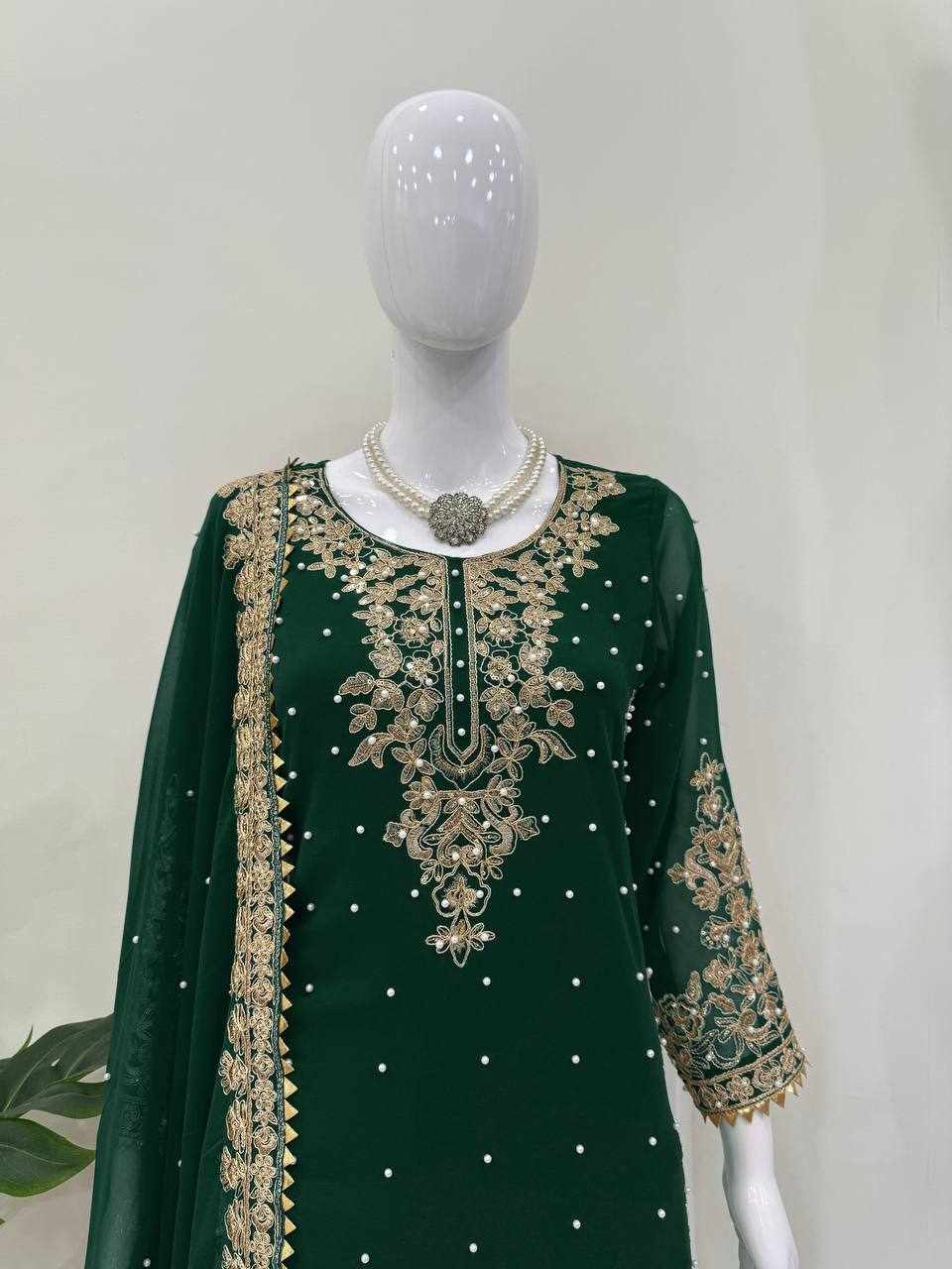 Green Colour Designer Dress