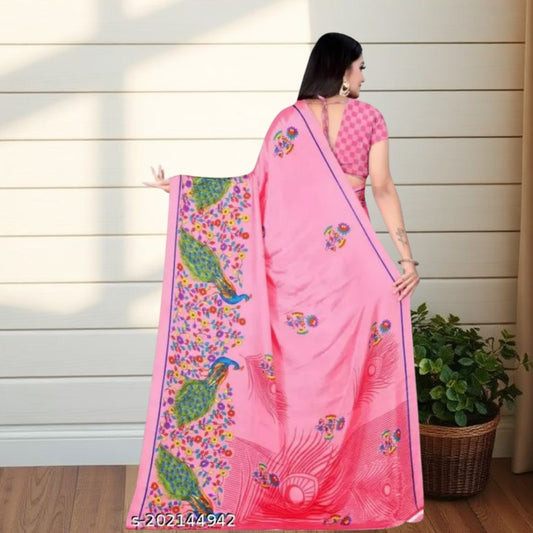 Peacock pink saree