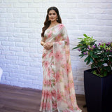 Flower Turkey Pink saree