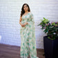 Flower turkey Saree  Blue