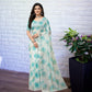 Flower turkey Saree  Blue