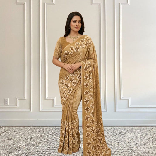 Chakri Yellow Saree
