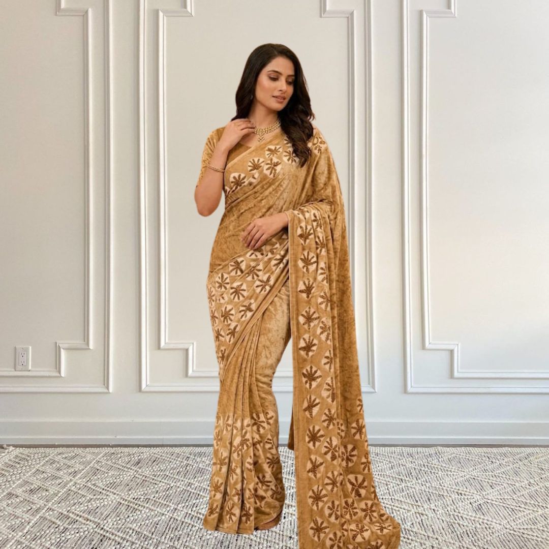 Chakri Yellow Saree