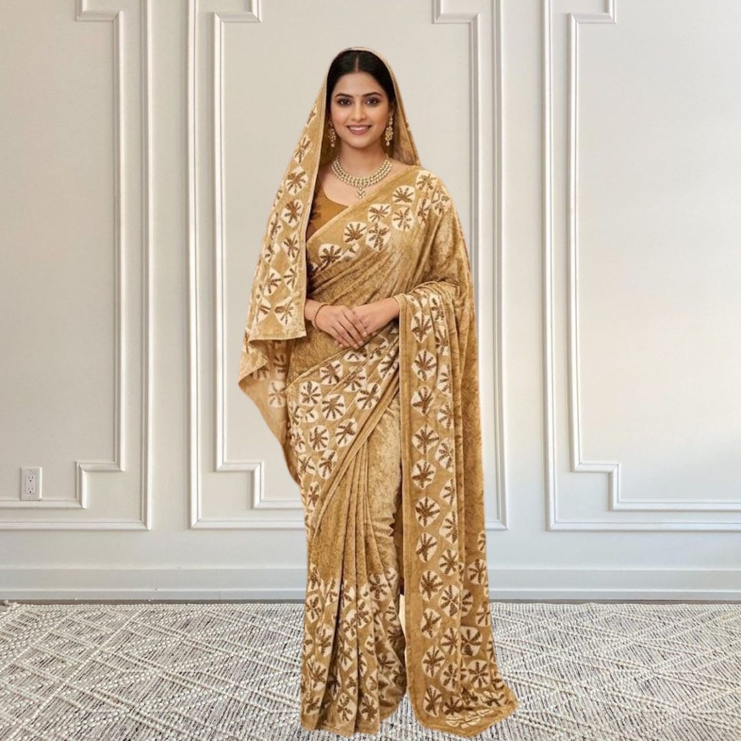 Chakri Yellow Saree