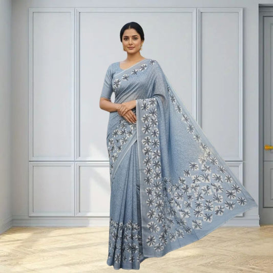 Chakri Blue Saree