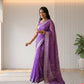 Purple Bandhani Butterfly saree